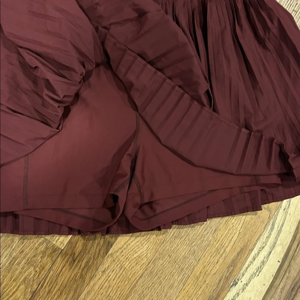 Burgundy Pleated Skirt